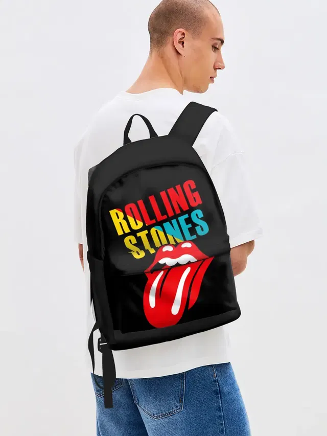 Джинсовый рюкзак с принтом «Rolling Stones — Роллинг Стоунз»