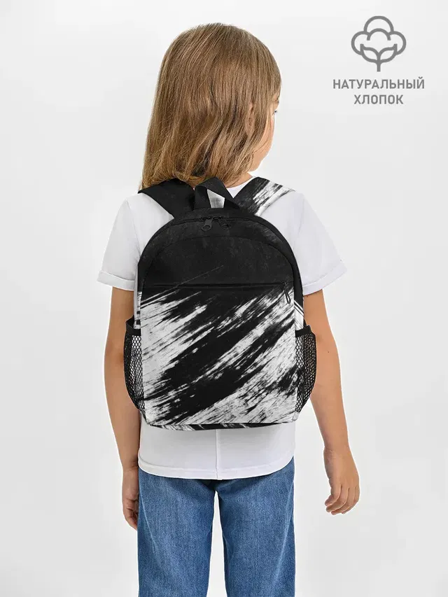 Рюкзак детский с принтом «Абстракция — abstraction black&white»