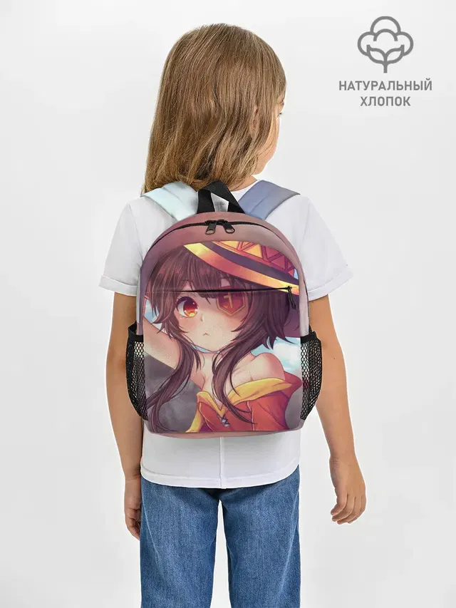 Рюкзак детский с принтом «Konosuba в шляпе»