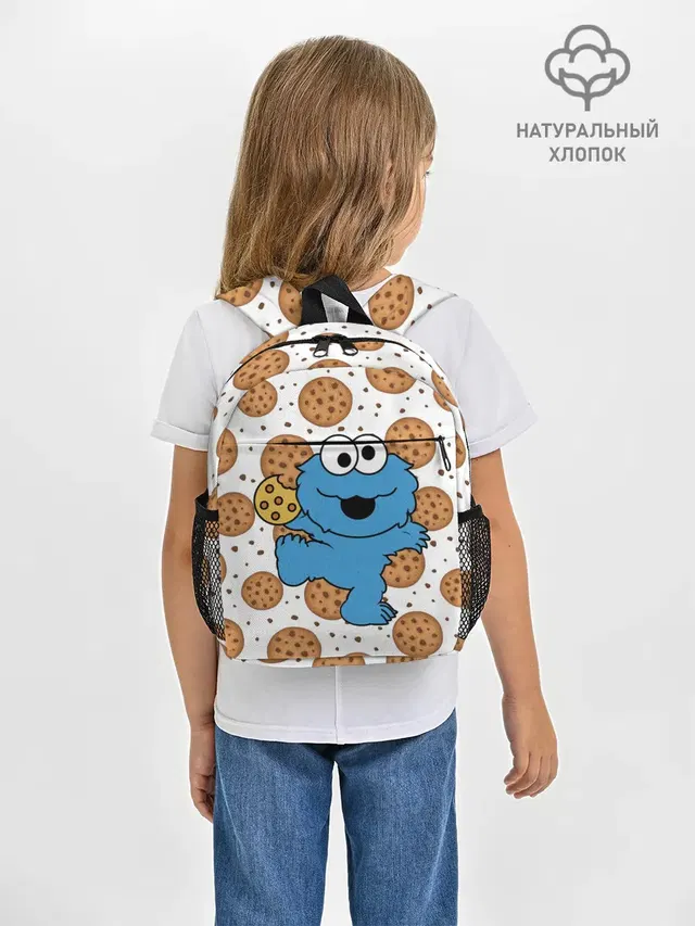 Рюкзак детский с принтом «Улица Сезам — Cookie monster»