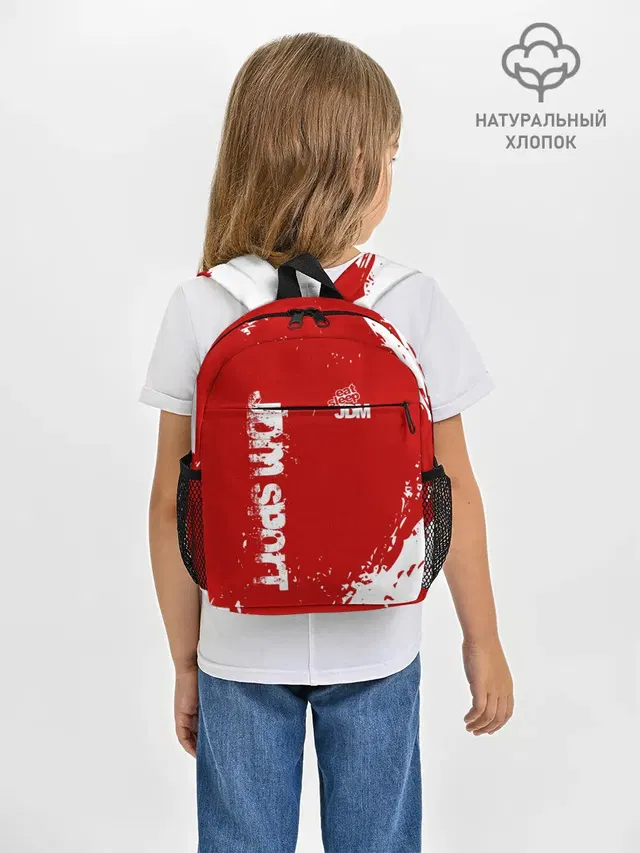 Рюкзак детский с принтом «Red brushstroke — JDM SPORT»