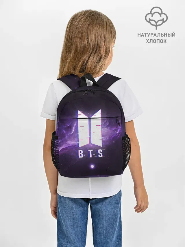 Рюкзак детский с принтом «BTS — BTS SPACЕ 3D — БТС КОСМОС»
