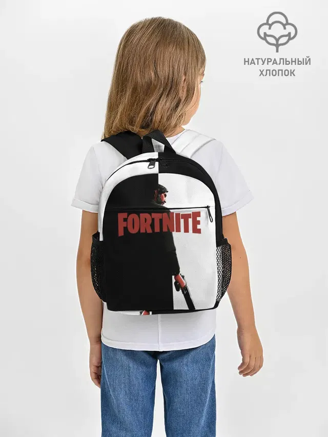 Рюкзак детский с принтом «Фортнайт — The Reaper Half Black Fortnite»