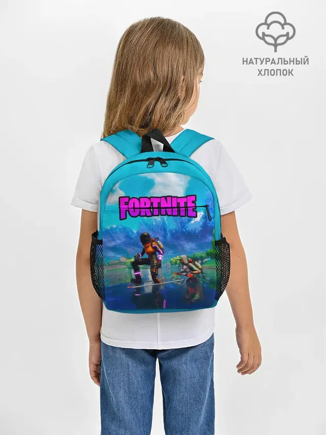 Рюкзак детский с принтом «Фортнайт — Fortnite повозка»