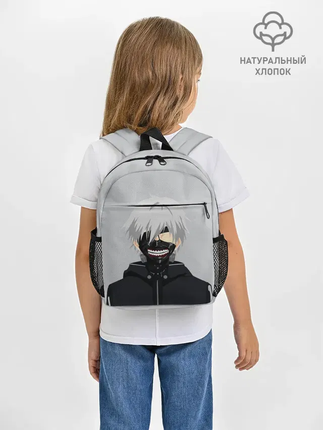 Рюкзак детский с принтом «Токийский Гуль — Kaneki Ken в маске»