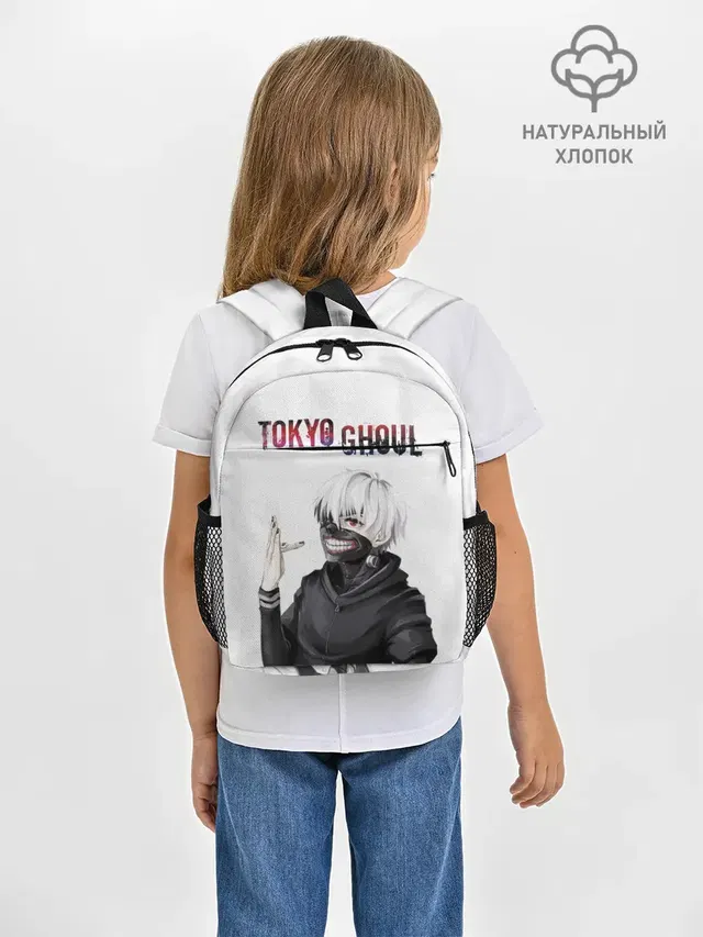 Рюкзак детский с принтом «Токийский Гуль — Kaneki Ken в профиль»