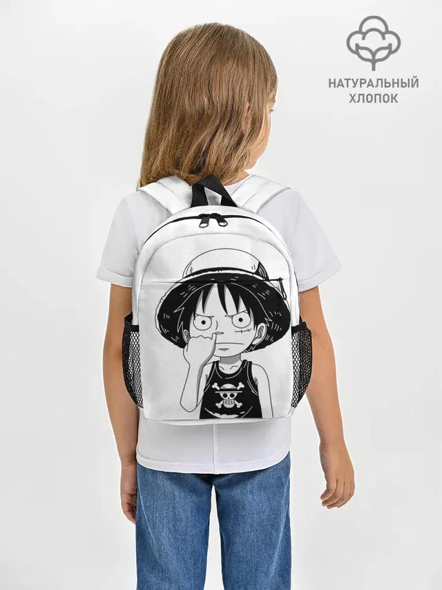 Рюкзак детский с принтом «Ван Пис — палец в носу One Piece»