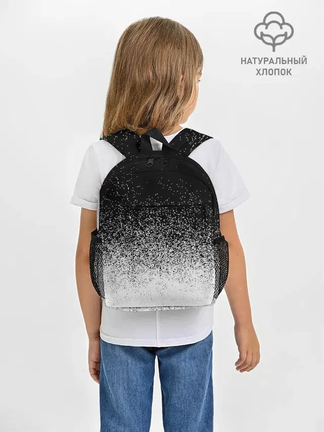 Рюкзак детский с принтом «Текстуры — BLACK AND WHITE ABSTRACTION»