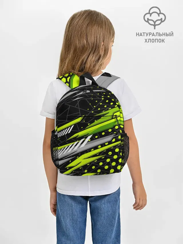 Рюкзак детский с принтом «Black and — Black and Green»