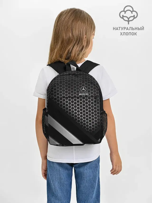 Рюкзак детский с принтом «Honeycomb pattern — Mercedes-AMG»