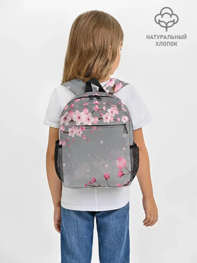 Рюкзак детский с принтом «Цветы — САКУРА — SAKURA»