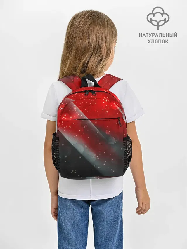 Рюкзак детский с принтом «Glitter — Red & Black»