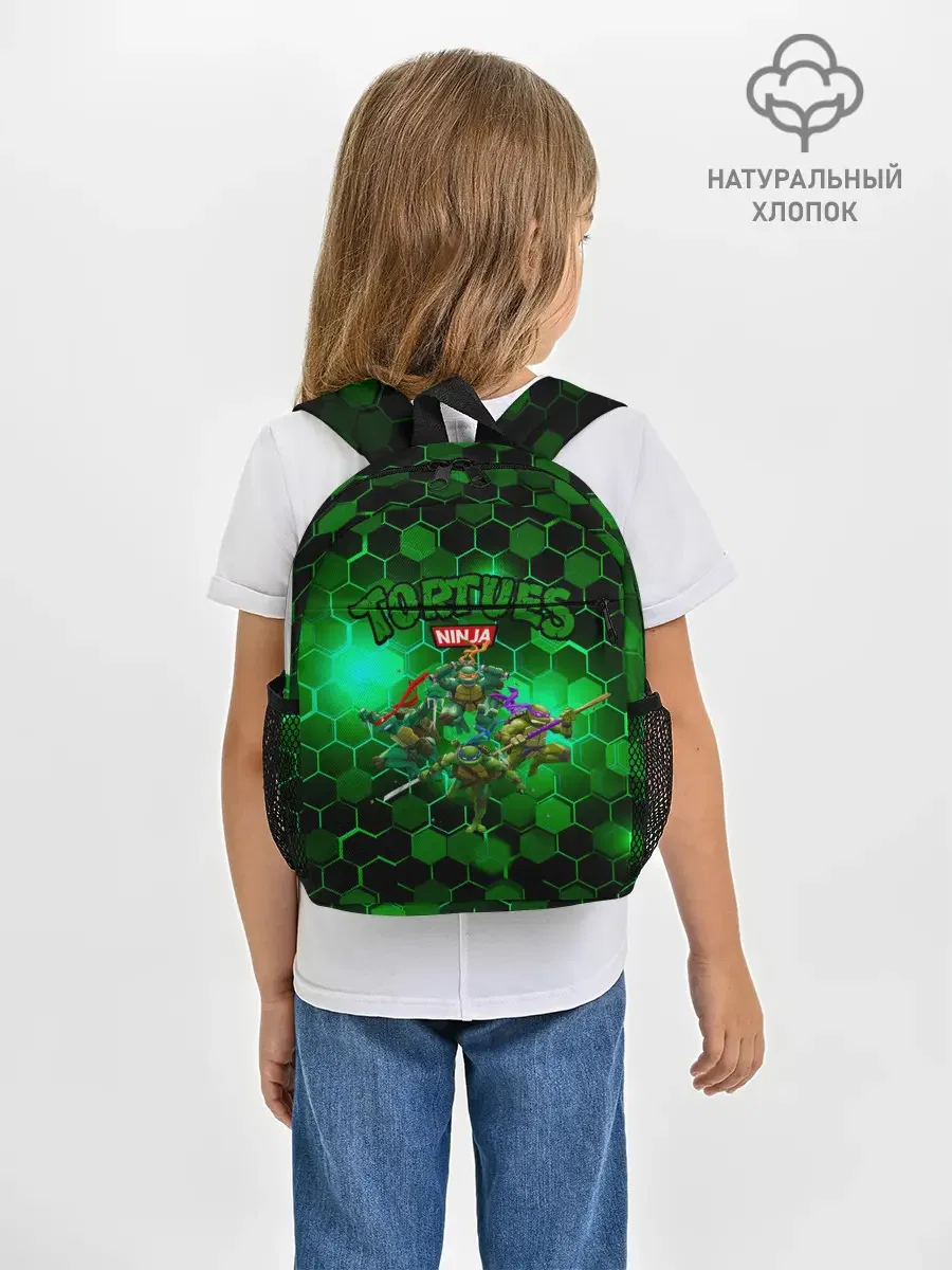 Джинсовый рюкзак «Tortues Ninja» Мультфильмы — мерч купить — принт крупно