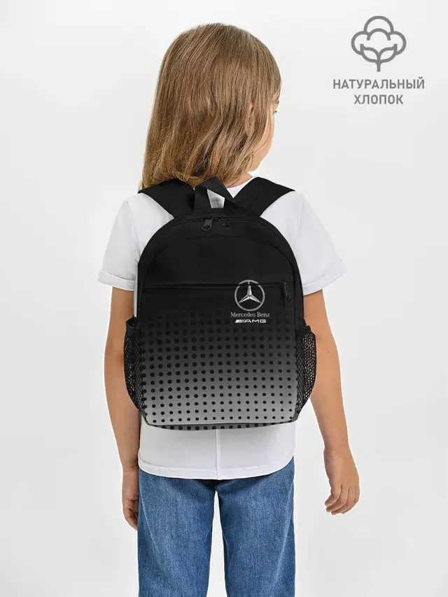 Рюкзак детский с принтом «halftone — Mercedes-Benz»