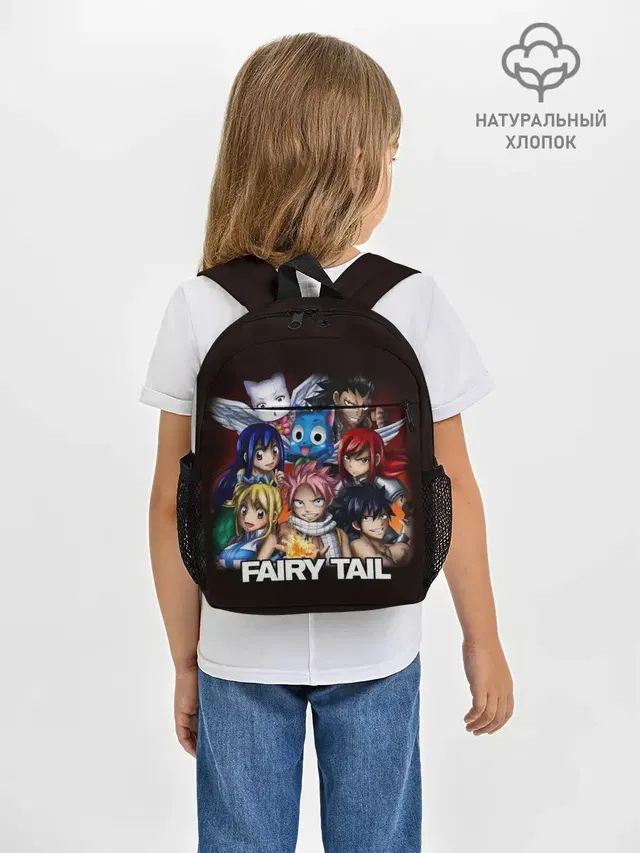 Рюкзак детский с принтом «Хвост Феи — Fairy Tail logo and heroes»
