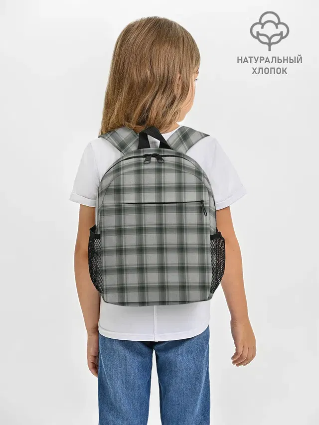 Рюкзак детский с принтом «Plaid — стиль джентльмены»