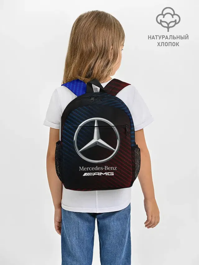 Рюкзак детский с принтом «Mercedes-Benz — MERCEDES — МЕРСЕДЕС»