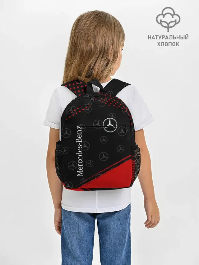 Рюкзак детский с принтом «Logo — MERCEDES — МЕРСЕДЕС»