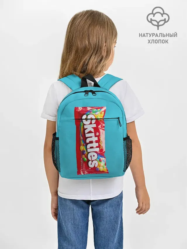 Рюкзак детский с принтом «Еда — Skittles original»