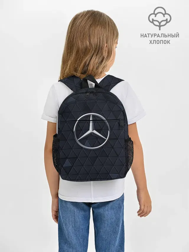 Рюкзак детский с принтом «Merсedes — MERCEDES BENZ — 3D Geometry 3Д»