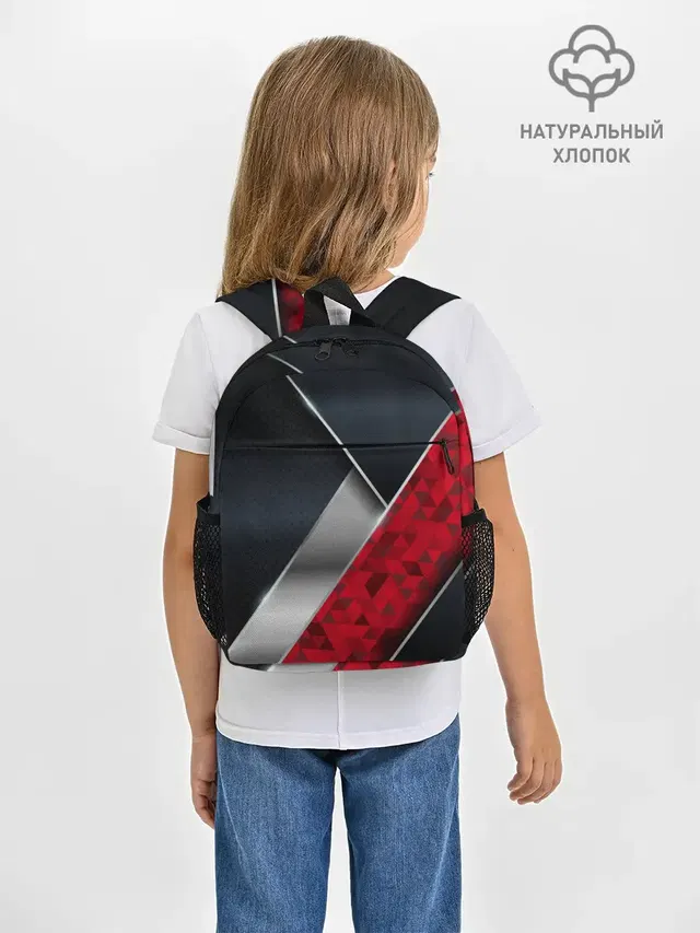 3D BLACK AND RED METAL