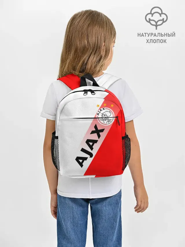 Рюкзак детский с принтом «Ajax the Great — FC AJAX AMSTERDAM — ФК АЯКС»