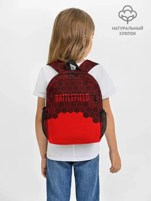 Рюкзак детский с принтом «Battlefield 2042 - Hexagon»