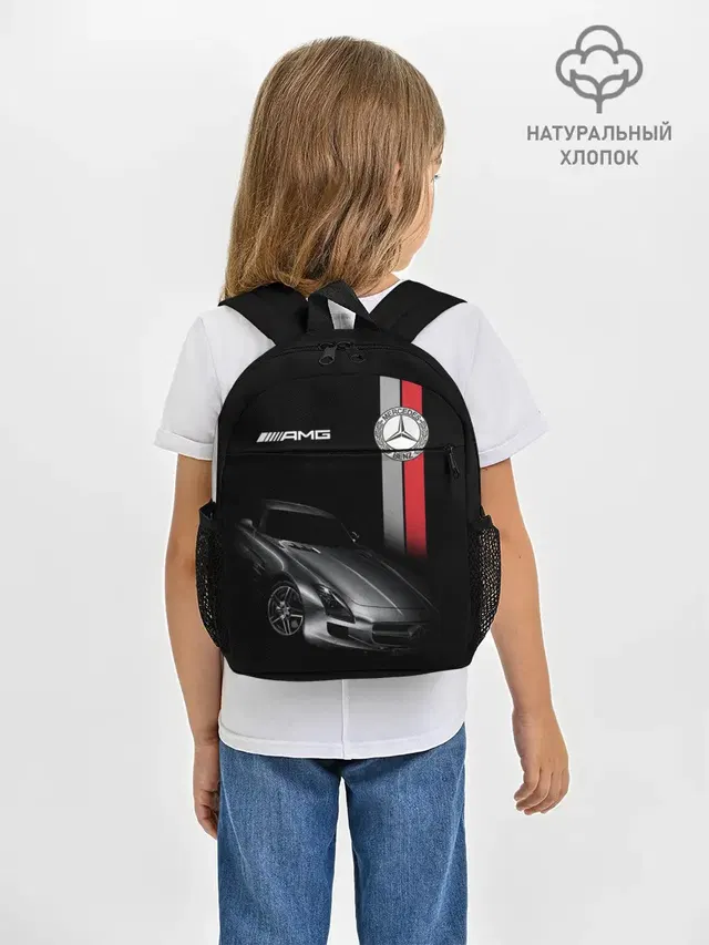 Рюкзак детский с принтом «AMG logo — MERCEDES BENZ AMG»