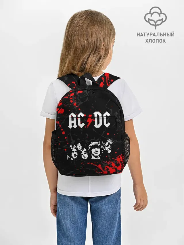 Рюкзак детский с принтом «Band members — AC DC HIGHWAY TO HELL»