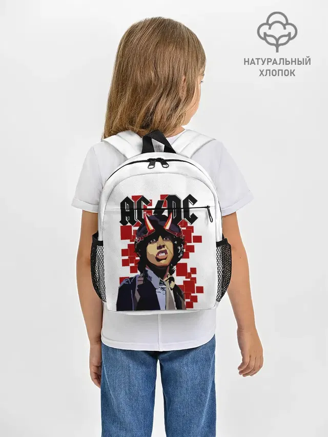 Рюкзак детский с принтом «AC — AC/DC Ангус Янг»
