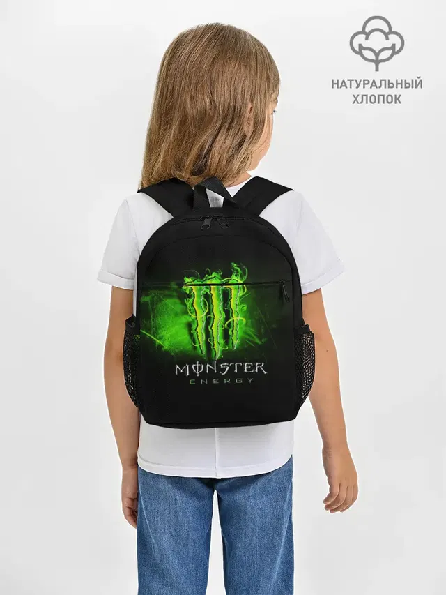 Рюкзак детский с принтом «Разные тренды — MONSTER ENERGY NEON — НЕОН»
