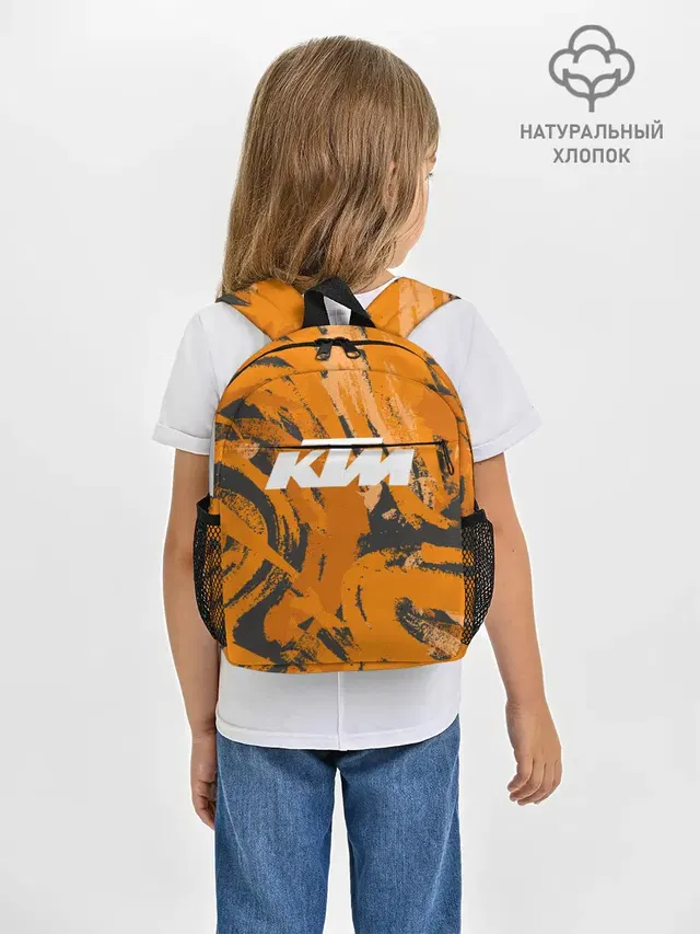 Рюкзак детский с принтом «Мотокросс — KTM — КТМ»