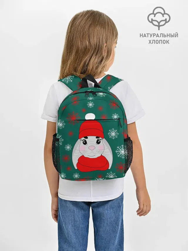 зимний кролик и снежинки