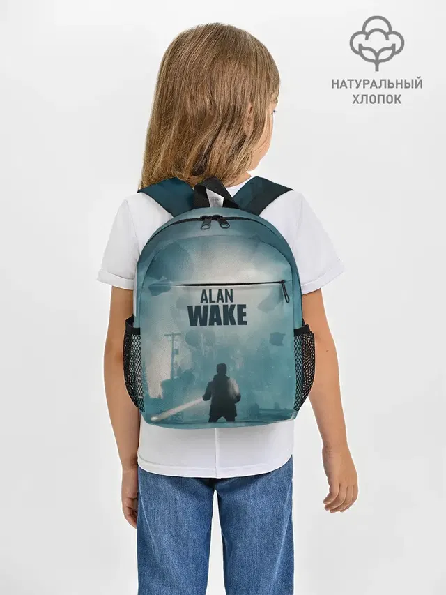 Рюкзак детский с принтом «Alan Wake — Алан Уэйк арт»