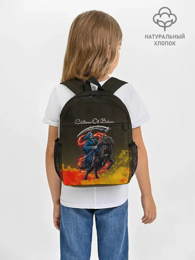 Рюкзак детский с принтом «Children of Bodom — Skeleton on a horse»