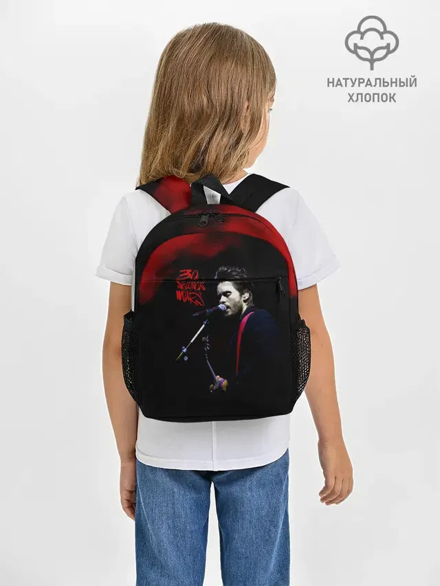 Рюкзак детский с принтом «singer — Джаред Лето - 30 Seconds to Mars»