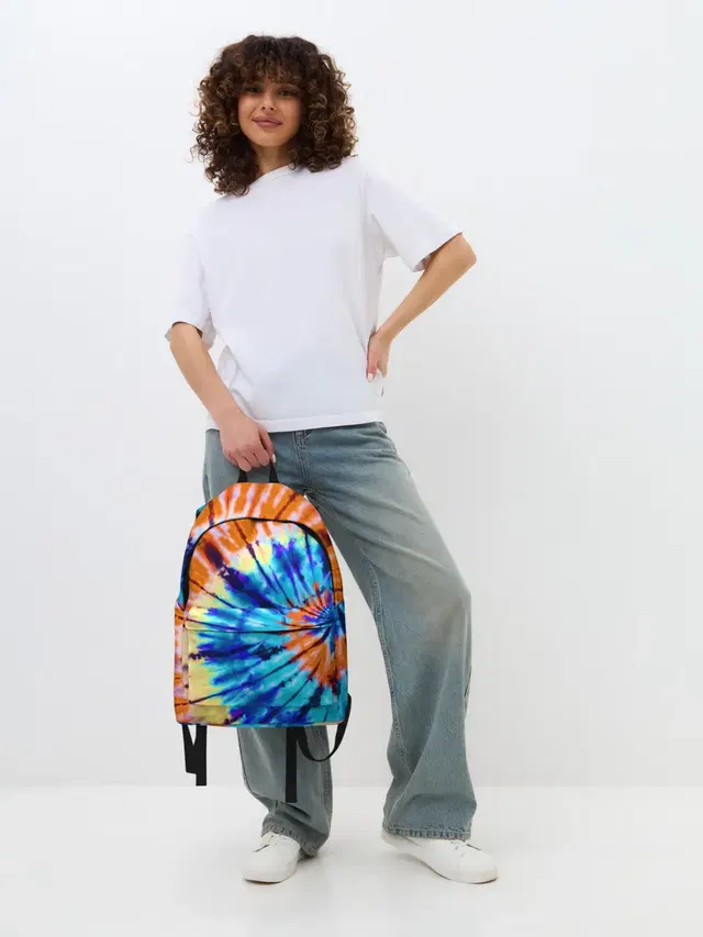Джинсовый рюкзак с принтом «Текстуры — Tie dye»