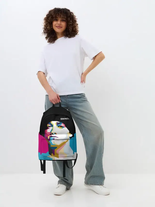 Джинсовый рюкзак с принтом «Pop Art»