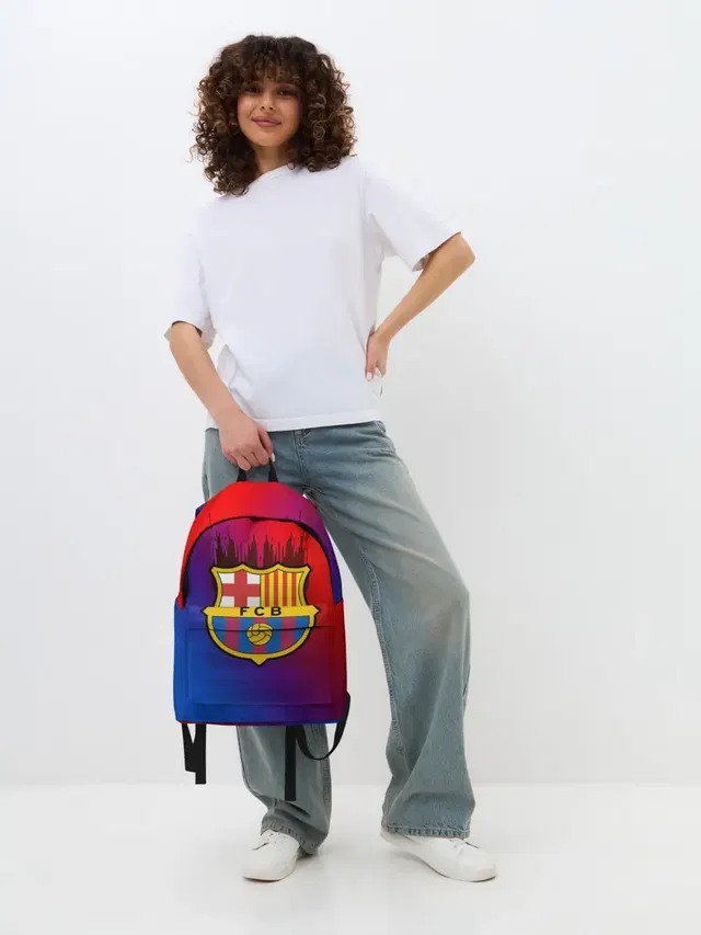Джинсовый рюкзак с принтом «FC Barcelona color sport»