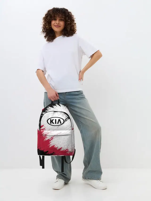 Джинсовый рюкзак с принтом «KIA»
