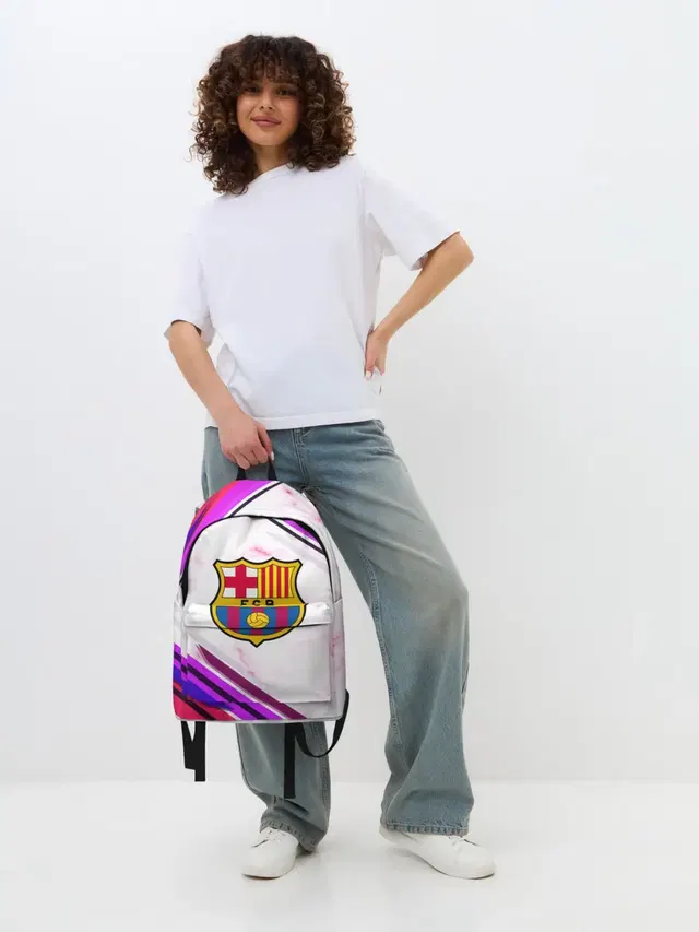 Джинсовый рюкзак с принтом «Barcelona»