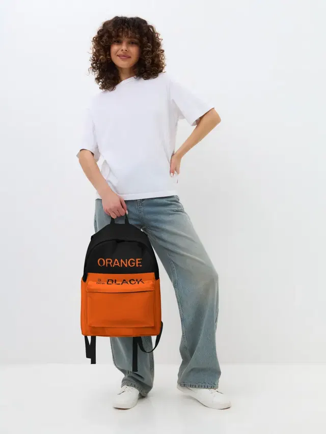 Джинсовый рюкзак с принтом «Oitnb — Orange Is the New Black»