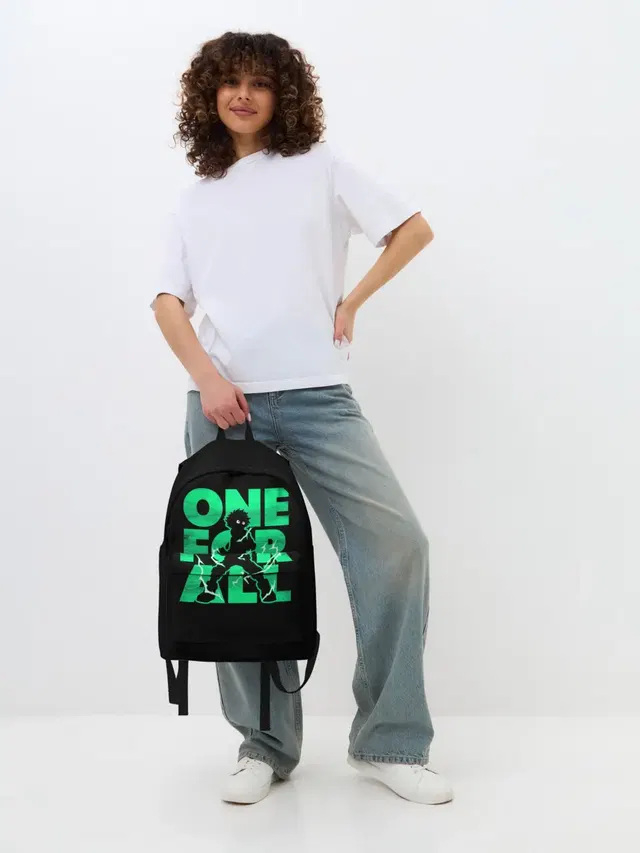 Джинсовый рюкзак с принтом «one for all»
