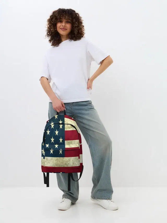 Джинсовый рюкзак с принтом «США — usa collection 2019»