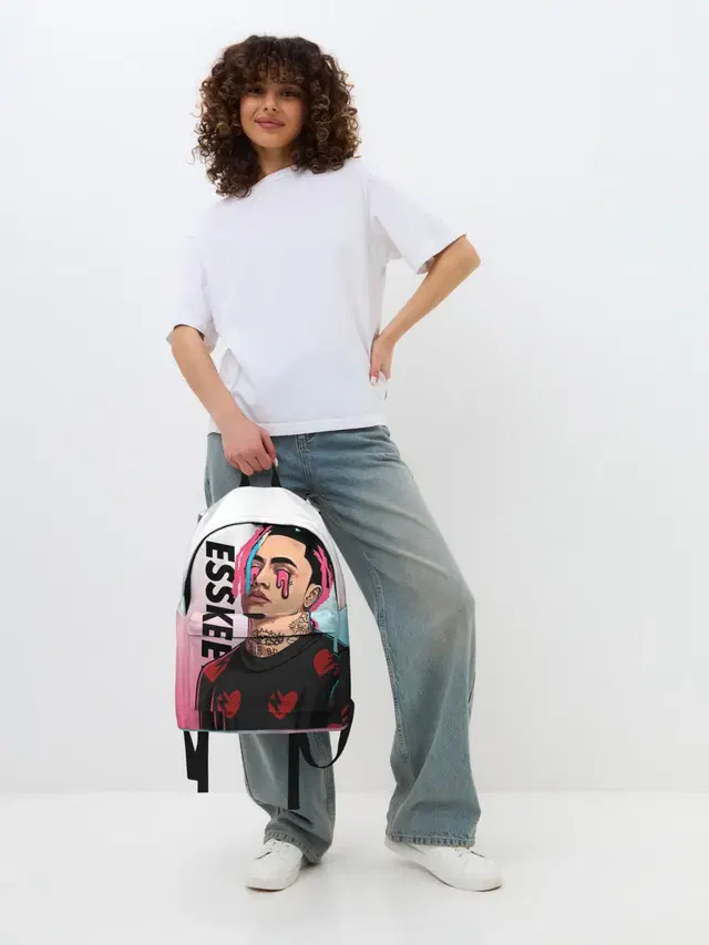 Джинсовый рюкзак с принтом «Lil Pump»