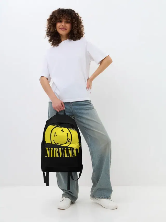 Джинсовый рюкзак с принтом «Nirvana»