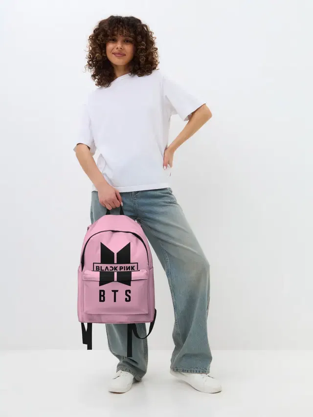 Джинсовый рюкзак с принтом «BTS — BTS and BLACKPINK»
