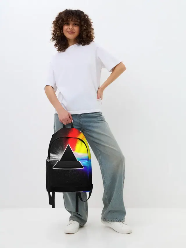 Джинсовый рюкзак с принтом «Rainbow»