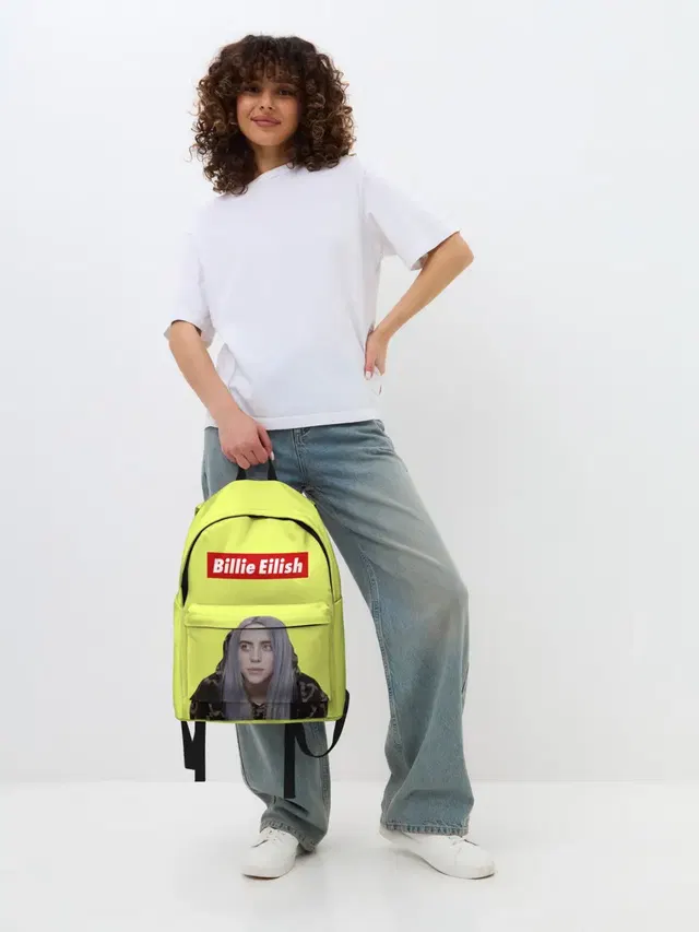 Джинсовый рюкзак с принтом «Billie Eilish»