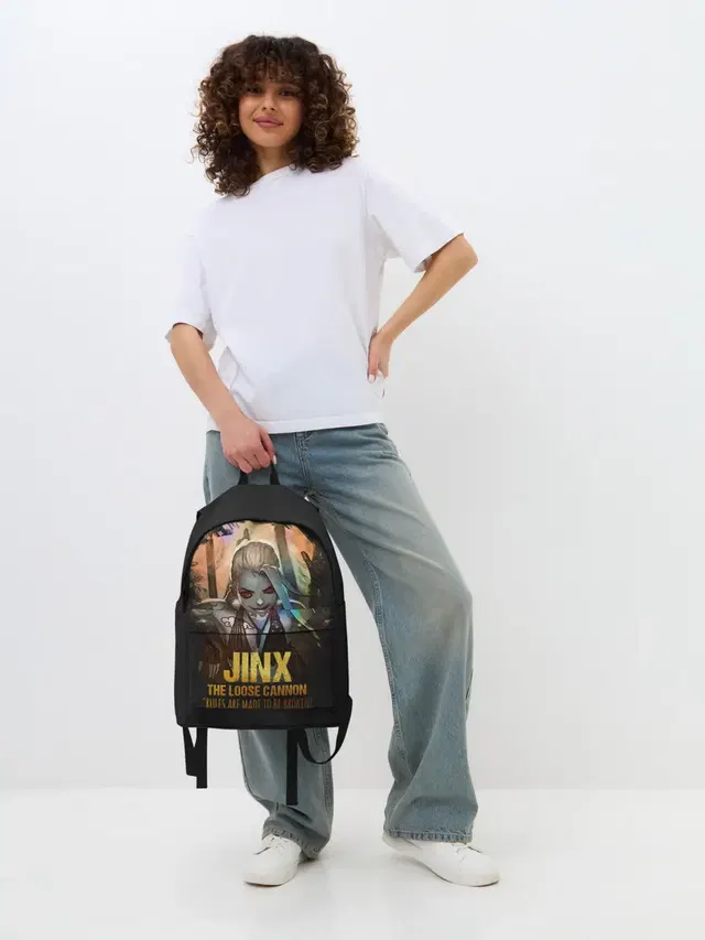 Джинсовый рюкзак с принтом «Jinx»